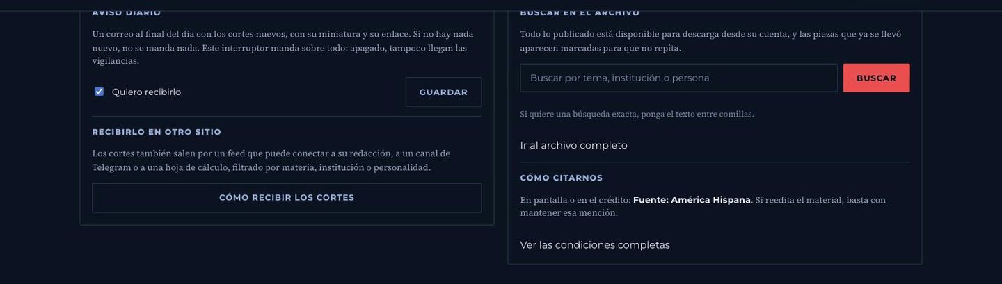 Captura de pantalla: Cómo recibirlo y cómo citarnos