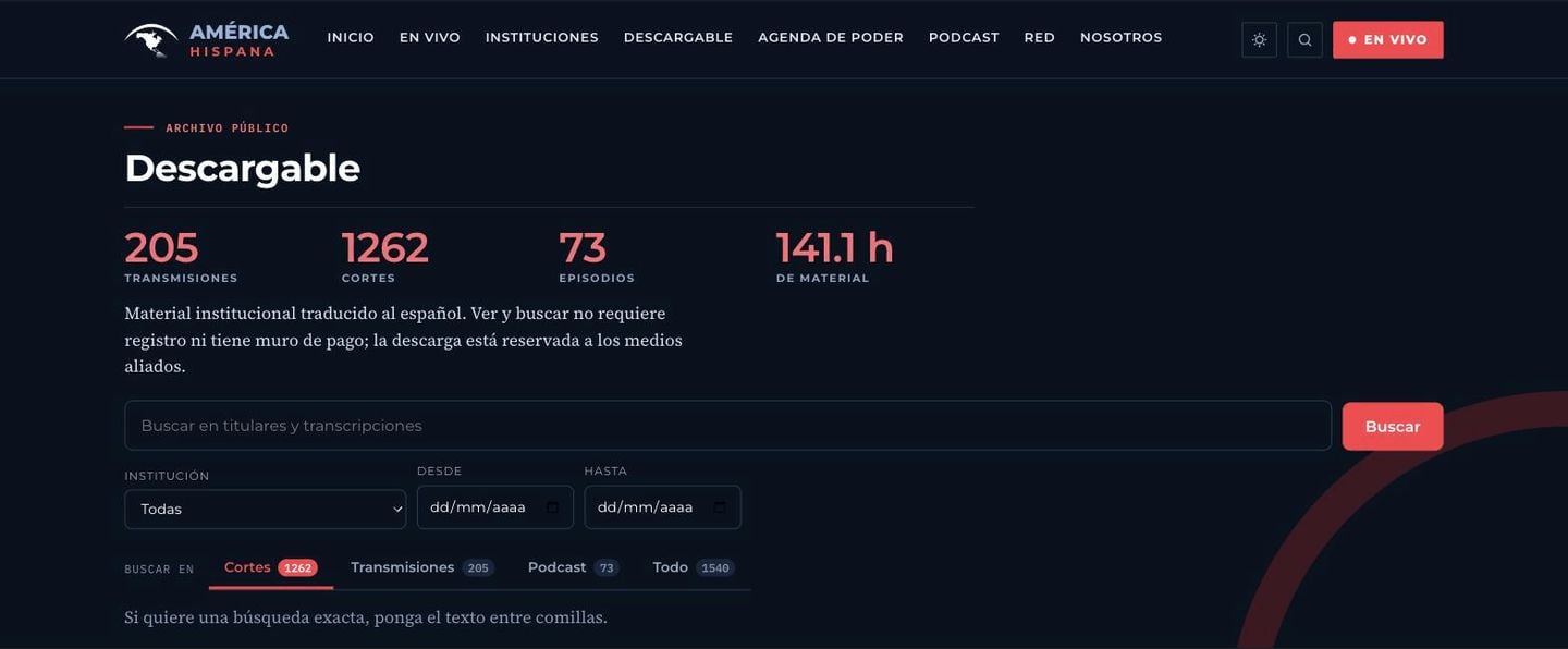 Captura de pantalla: Dónde está el material