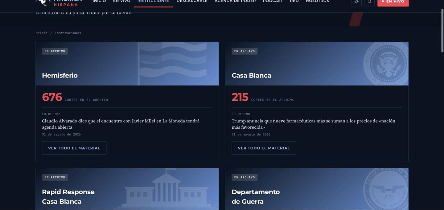 Captura de pantalla: Cómo buscar por institución